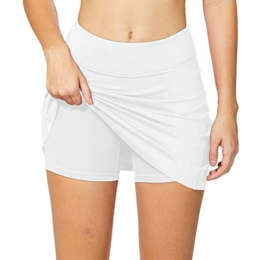 European and American explosions summer women's solid color fake two-piece pocket high waist leggings skirt pants large size factory outlet