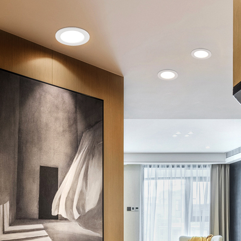 LED downlight hidden anti-glare anti-fog 7.5cm 7W ownerless lighting living room hotel shopping mall ceiling spotlight
