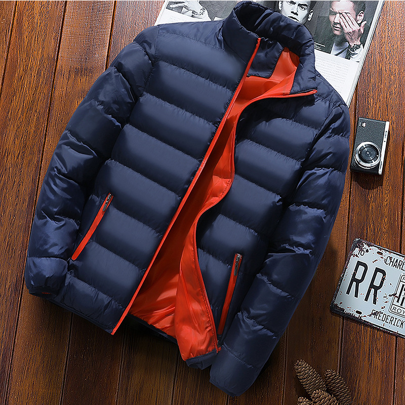 AliExpress Amazon winter thickened sports cotton-padded coat men's stand collar cardigan outdoor cotton-padded jacket casual jacket warm men