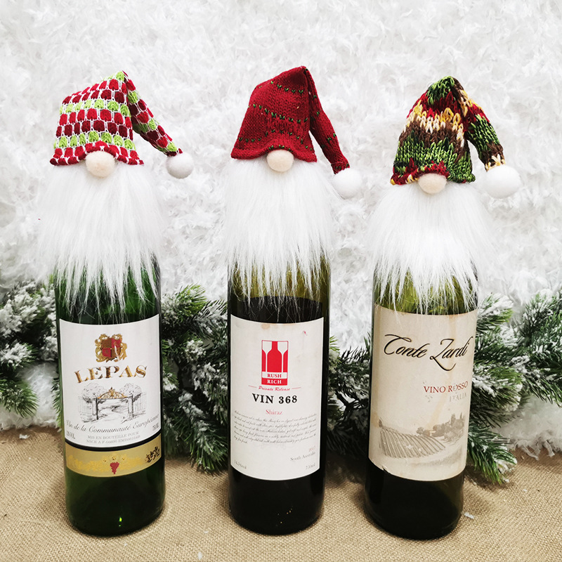 Christmas decoration supplies pendant festival gift restaurant hotel scene layout Nordic Old Man Christmas wine bottle cover