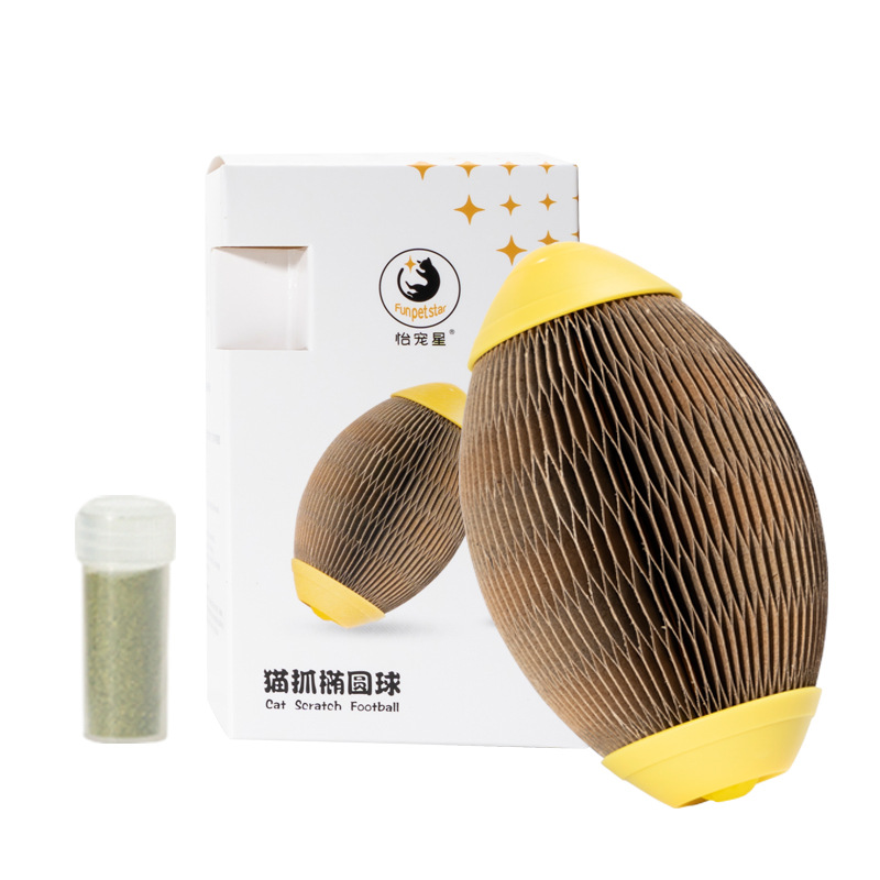 Factory direct supply new pet cat toy interactive grinding mint ball corrugated paper cat stick cat ball toy