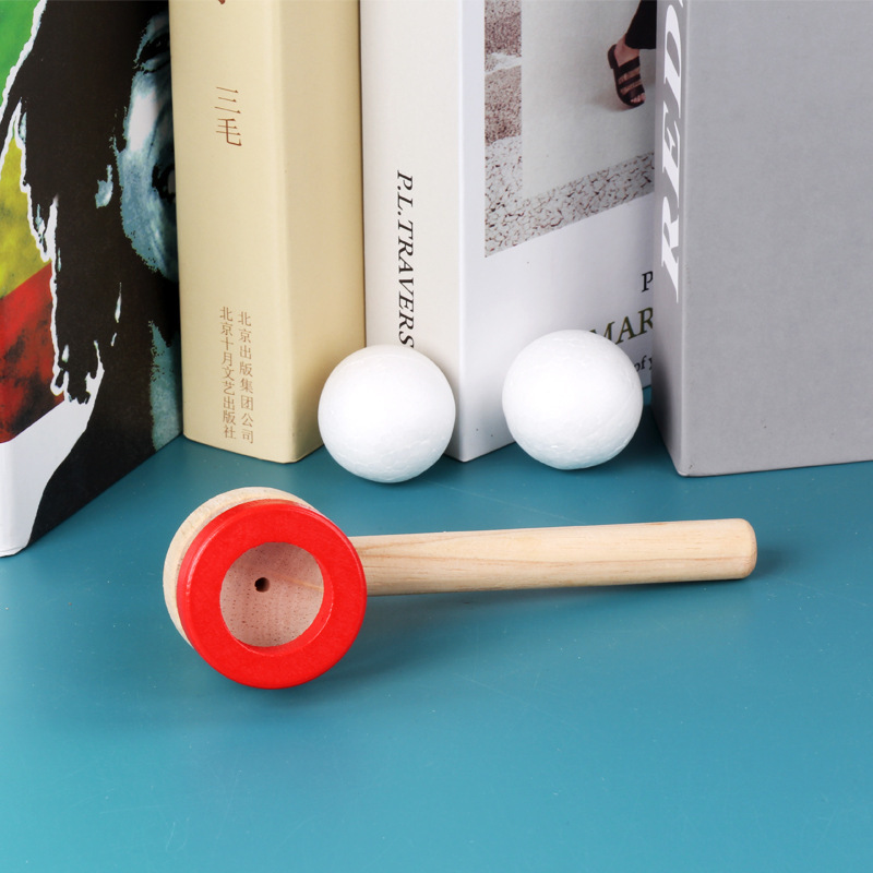 Factory Direct wooden ball blowing game suspended ball ball blowing device Children's year nostalgic educational toys stall hot sale
