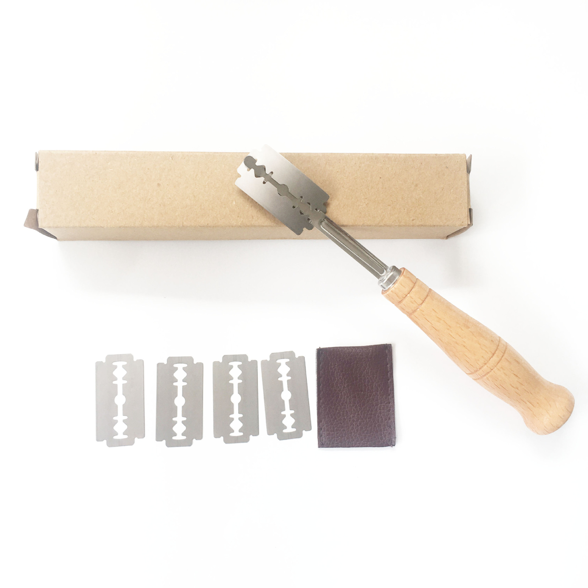 Wooden handle arc cutting knife bread repair knife European bag French stick shape cutting knife in stock without LOGO