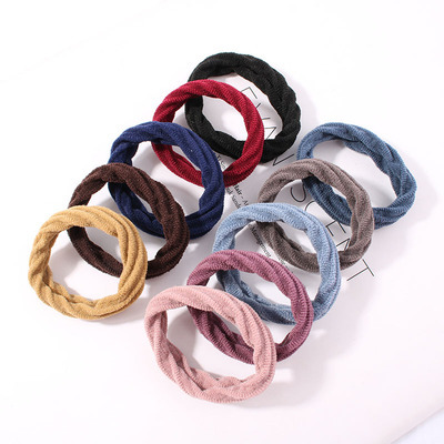 Korean Simple Head Rope High Elastic Rubber Band Adult Hair Tie 10 Pack Seamless Hair Band Thick Hair Rope
