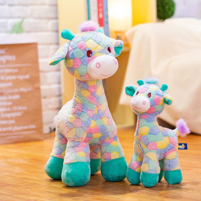 Giraffe plush toy sika deer doll children's birthday gift girls sleeping pillow logo wholesale