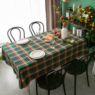 Le Xuan show Christmas party tablecloth wholesale foreign trade selling Nordic INS rectangular Plaid tablecloth manufacturers