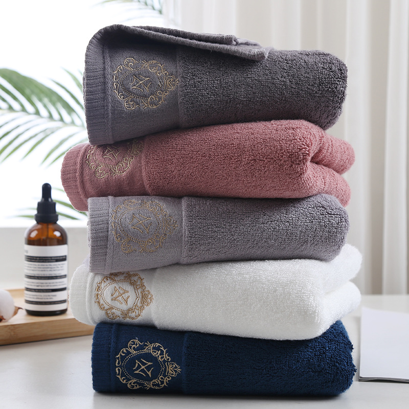 Thickened bamboo fiber towel hotel towel embroidery LOGO gift towel daily necessities towel a generation of hair