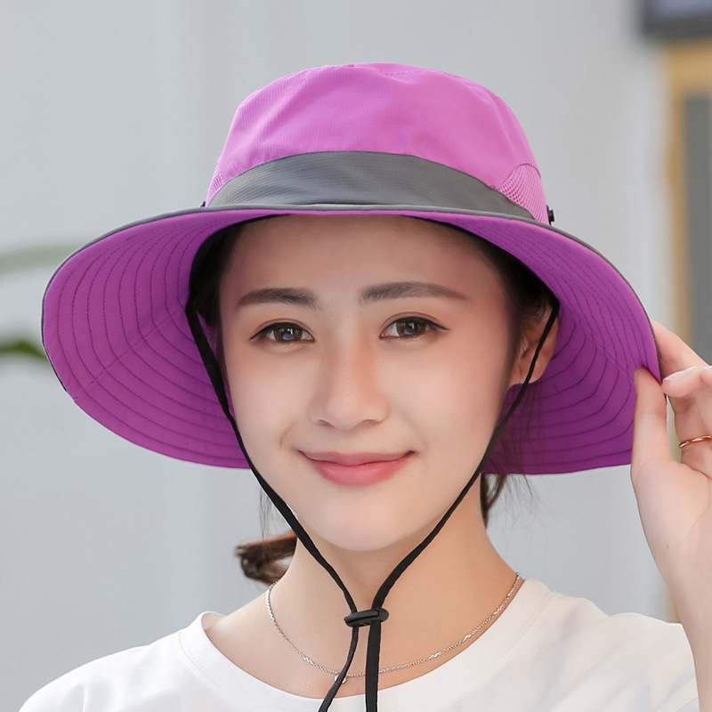 Summer breathable mountaineering hat summer women's outdoor sun hat ponytail hole fisherman hat sun protection sun hat parent-child