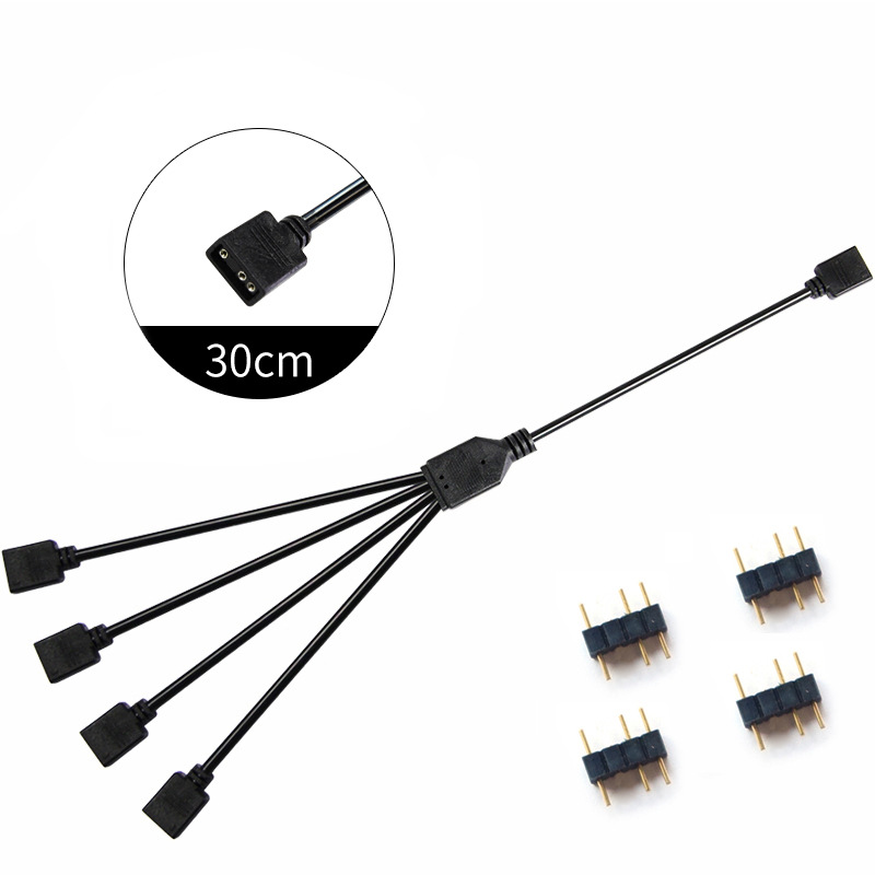 Computer motherboard synchronization line 12v RGB 4-pin one-five extension line 5v ARGB 3-pin one-three