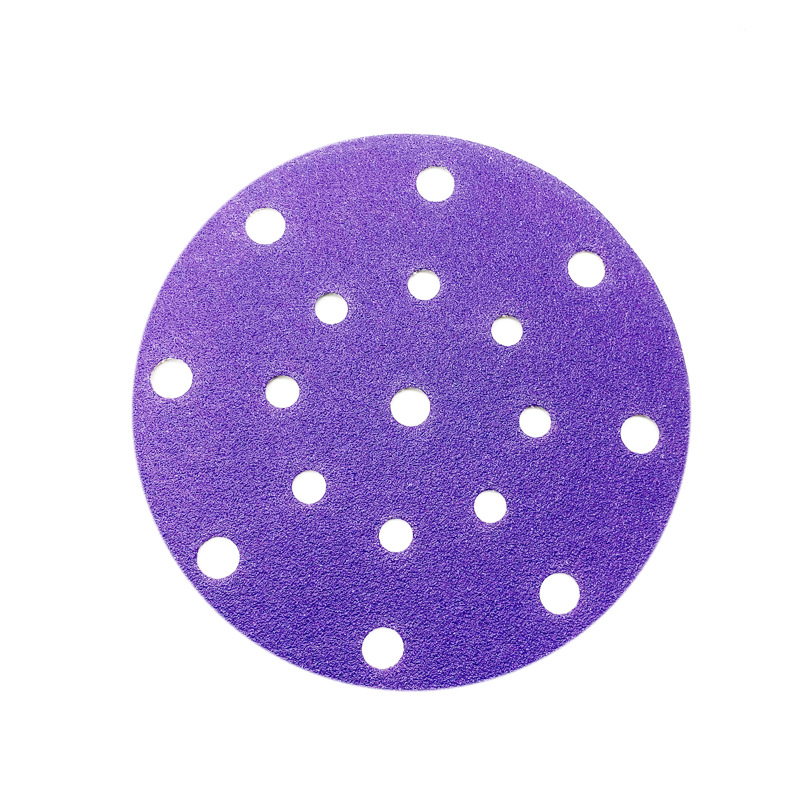 Festo uses purple sand car dry sanded paper 775C ceramic abrasive purple 6 inch 17 hole dry sanded paper SABER