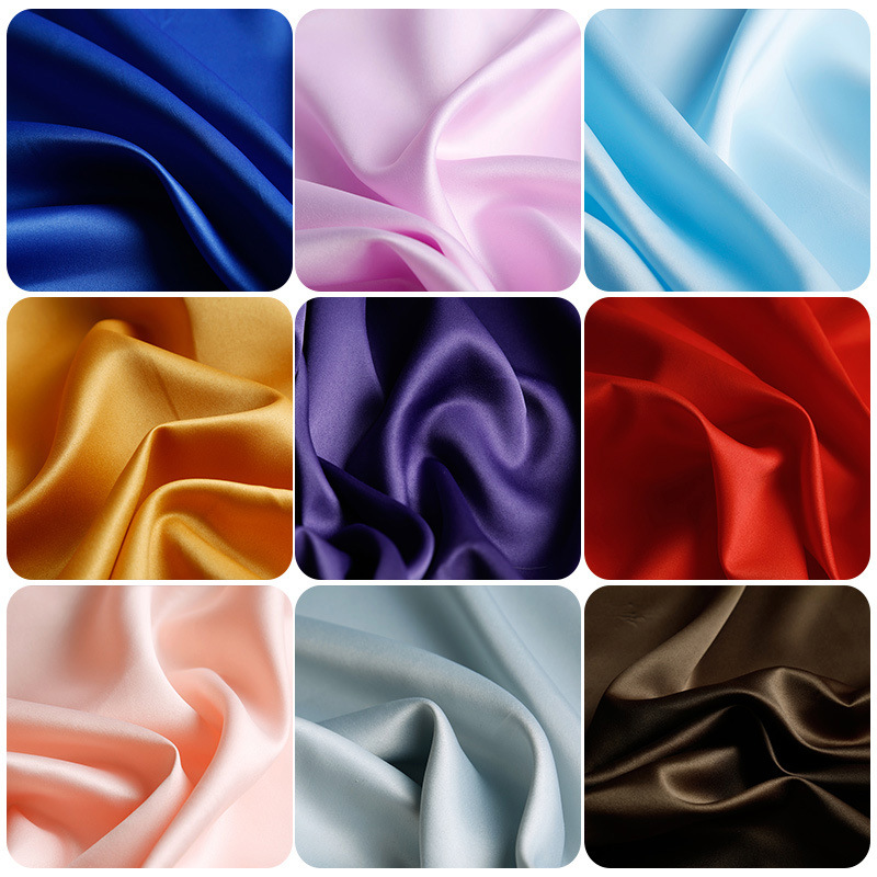 Encrypted matte satin cloth solid color diy handmade fabric clothing satin wedding lining fabric wholesale