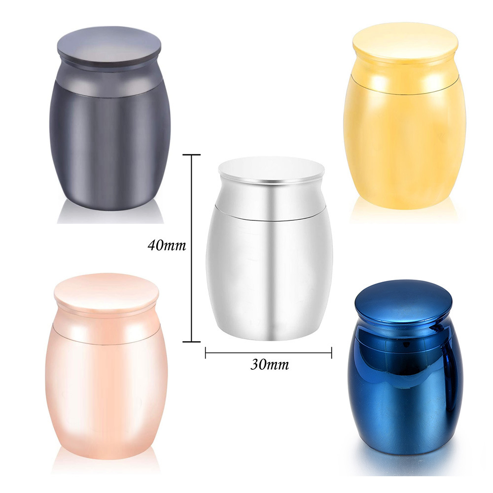 Foreign trade sales 30x 40mm memorial of relatives and lovers ashes cremation cans pet ashes