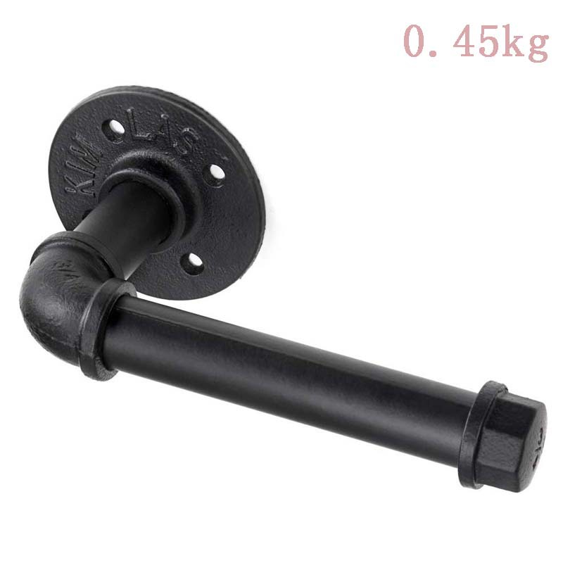 Retro style toilet paper holder industrial iron tube roll paper holder towel rack tissue holder black bathroom foreign trade cross-border hot sale