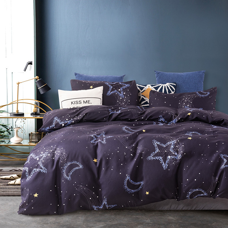 Vio cross-border home textile Amazon quilt cover pillowcase three-piece set star constellation printing kit combination wholesale