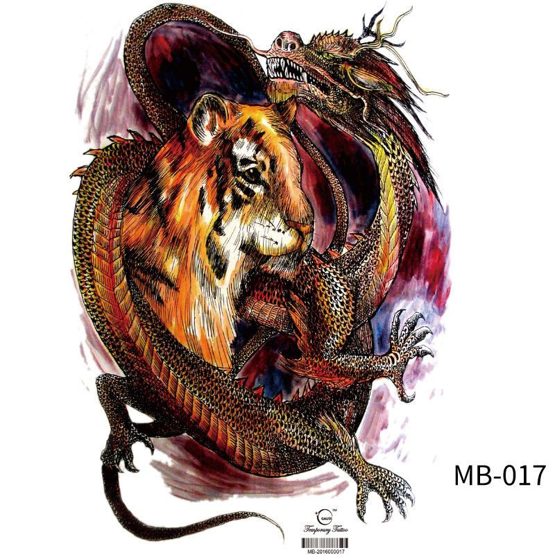 Cross-border full back tattoo TATTOO water transfer design big picture tattoo Guan Gong back cartoon sticker wholesale