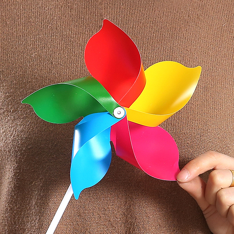 Children's colorful plastic windmill colorful kindergarten handmade diy material PVC windmill decoration children's gift toys