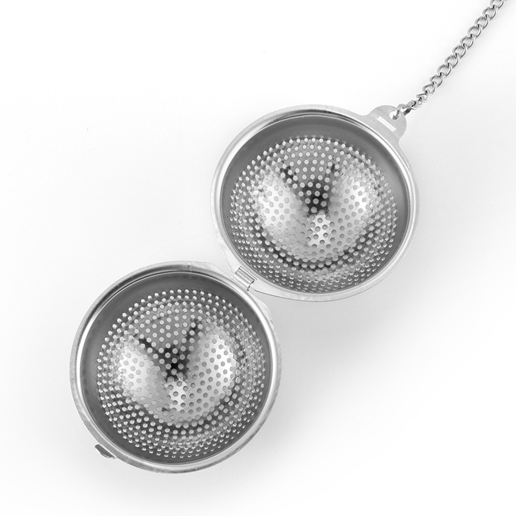 Modern Simple 304 Stainless Steel Tea Ball Round Chain Tea Drain Set Office Round Spherical Tea Filter Spot