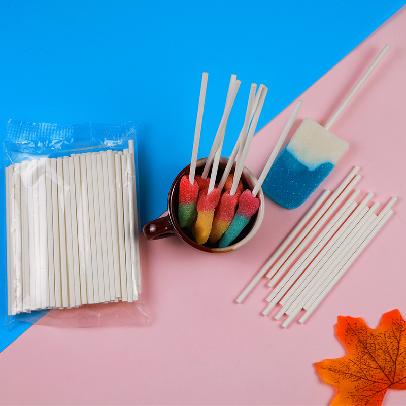 Spot DIY lollipop paper stick food grade paper stick confectionery chocolate solid paper stick white paper stick