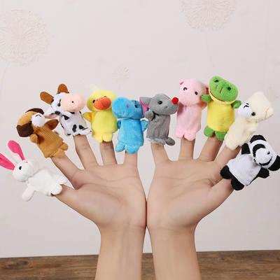 Cartoon Hand Doll Doll Finger Doll Baby Children's Story-telling Early Education Educational Soothing Doll Plush Small Toy