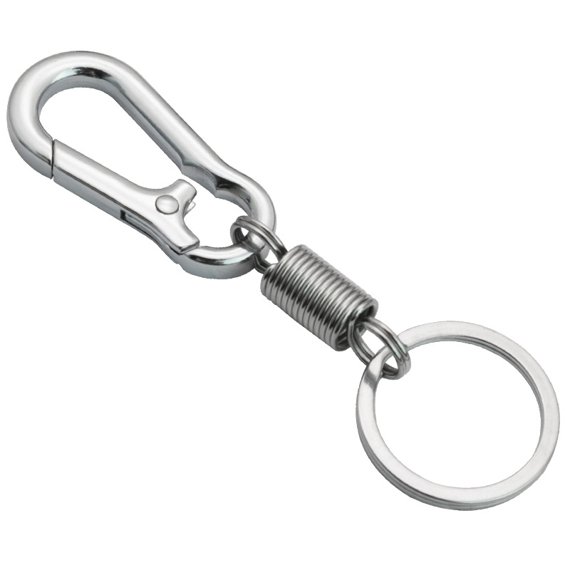Factory direct metal creative key chain men's waist hanging key chain pendant spring key chain stall gift