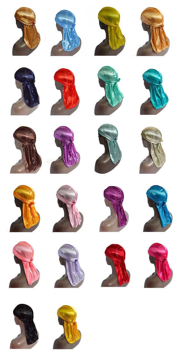 Amazon Лидер продаж Имитация шелка Пиратская шляпа с длинным хвостом SILKY Durag Эластичный платок с принтом