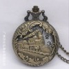 Vintage Pocket Watch Flip Cover Men's and Women's Neutral Pocket Watch Hollow-out locomotive Quartz Creative Hanging Watch Exquisite Carved