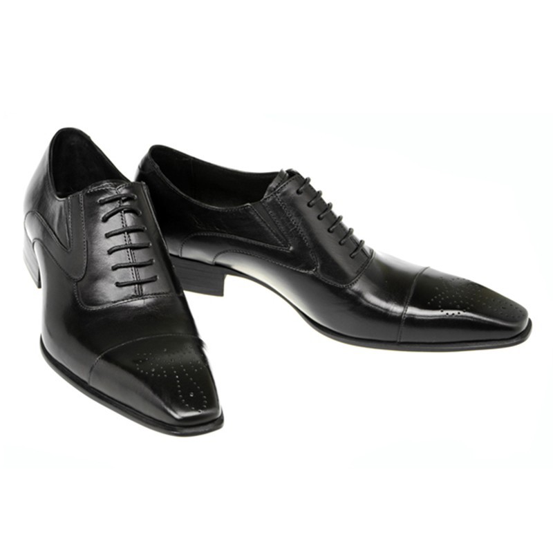 Men's Small Square Head Leather Shoes Casual Single Shoes Lace-up Men's