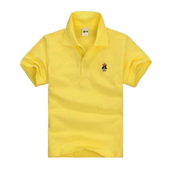 tshirt kids white T-shirt children polo shirt short sleeve cotton boys and girls lapel white school uniform a generation of hair