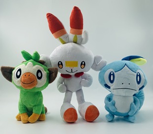 25cm small size sword shield Royal Sanjia Yan rabbit knock sound monkey tear eye lizard plush doll toy