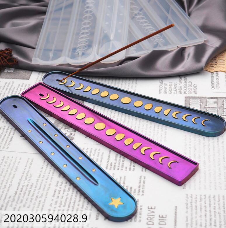 diy resin drop glue crystal drop glue mirror silicone Moon star incense line Board board silicone mold incense box