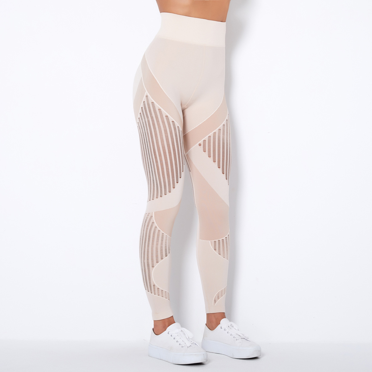 Spot! Cross-border New Mesh Seamless Tights High Waist Naked Sports Fitness Pants Peach Hip Yoga Pants