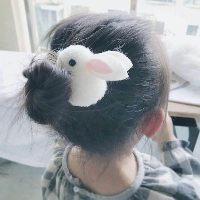 かわいい 3d ウサギのヘアクリップ子供のぬいぐるみヘアピン赤ちゃんウサギのヘアリング帽子サイドクリップヘアピン|undefined