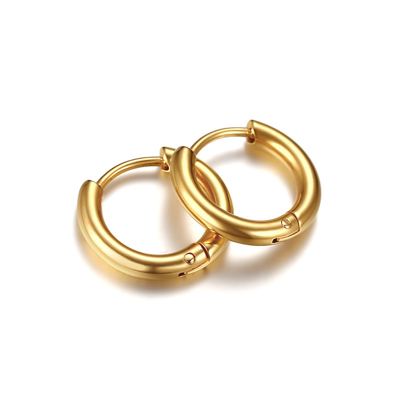 Stainless steel earrings earrings men's jewelry 2mm stainless steel round tube small earrings steel color ladies Korean EH-155
