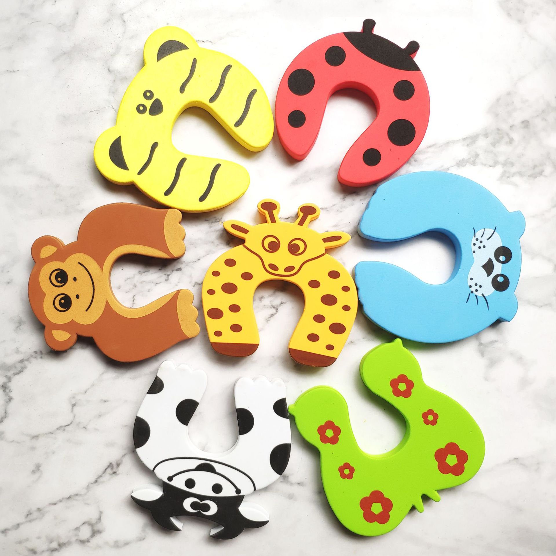 Children's cartoon safety door card EVA children's foam door clip door stopper animal door stop baby anti-pinch hand door card