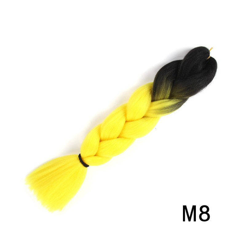 100g wig braid two-color gradient chemical fiber big braid jumbo braid hair high temperature silk dirty braid wig