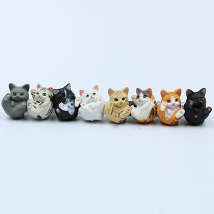 8 Chrysanthemum Covering Cat Handmade Cute Xiaohua Cat Gashapon Doll Keychain Pendant Accessories Hanging Ornaments