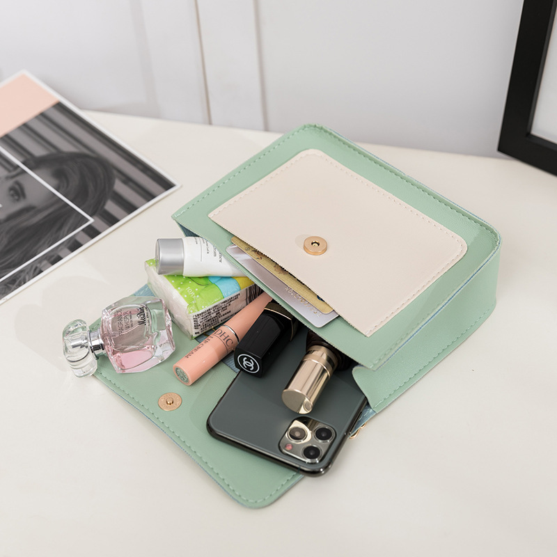 Foreign Trade Women's Bag 2022 Summer and Autumn New Macaron Mobile Phone Bag Crown Jewelry Chain Small Square Bag Single Shoulder Crossbody Bag