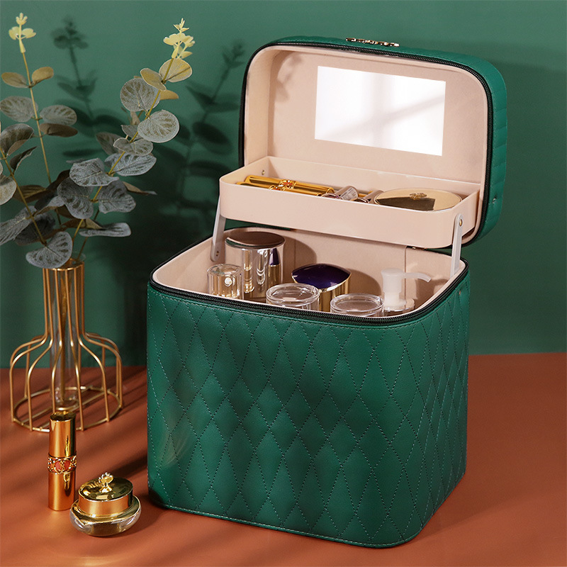 2023 explosion large capacity cosmetic case portable suitcase simple desktop finishing multi-functional layer storage box wholesale