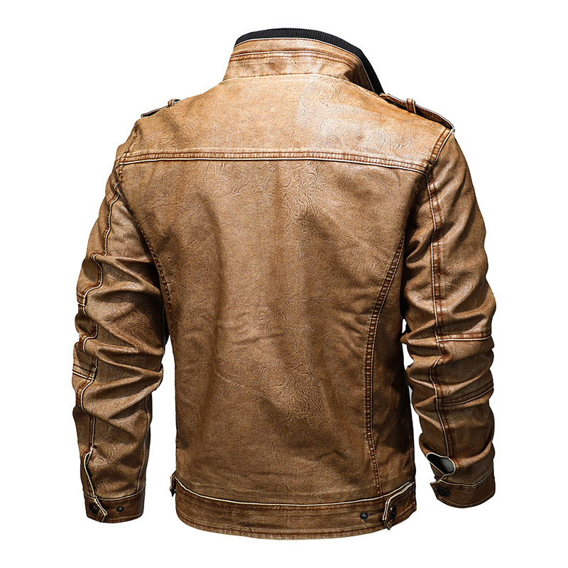 Cross-border explosions men's casual leather jacket 3D three-dimensional tailoring trend fashion comfortable trend men's PU coat