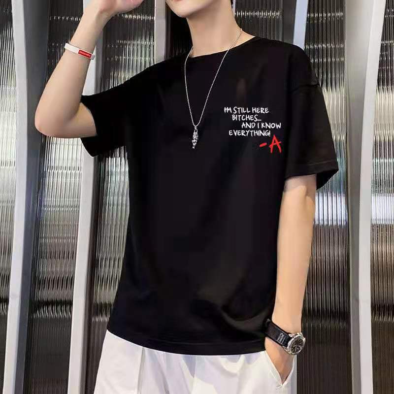 Boys Short-sleeved T-shirt 2023 New Fashion Casual Printed Loose Short-sleeved Summer New Base Shirt Clothes
