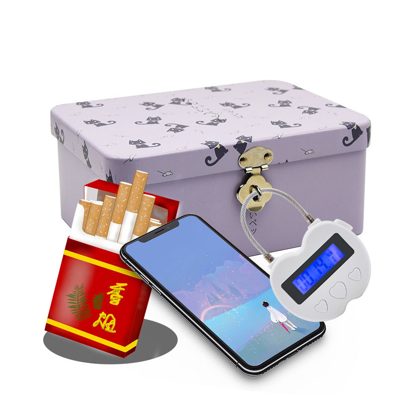Черно-белый двухцветный USB-зарядка против зависимости двойной замок обратного отсчета сердца игра умный таймер электронный замок
