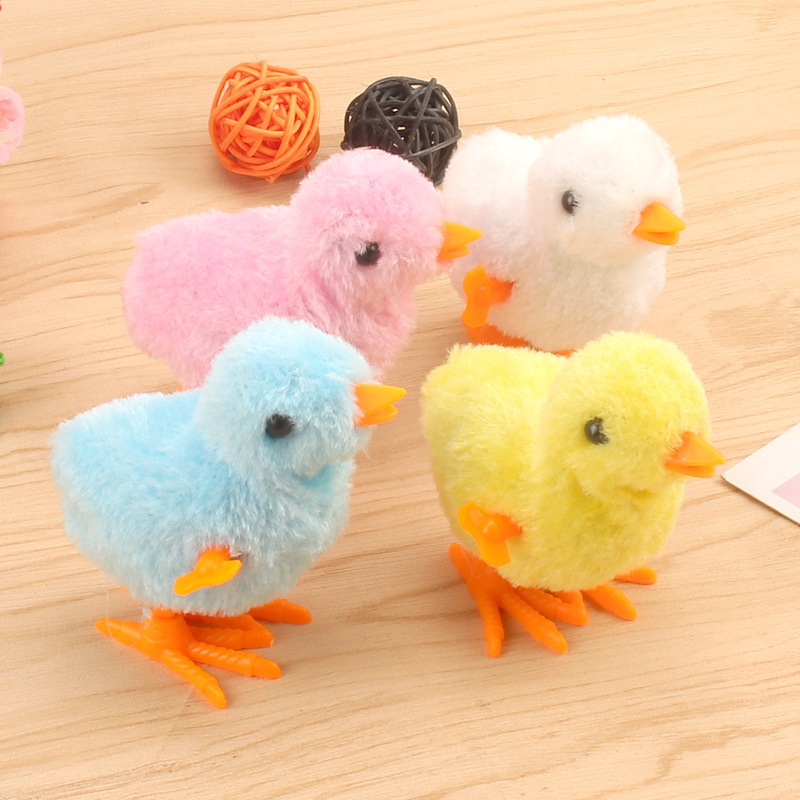 Special offer winding spring plush chicken/cute jumping chicken/children's nostalgic toy stall supply factory wholesale