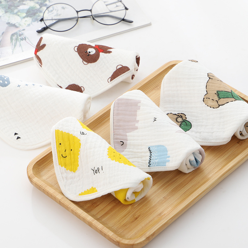 Four layer cloud feeling yarn baby gauze towel newborn saliva towel Cotton Bath Children's Special face towel foreign trade