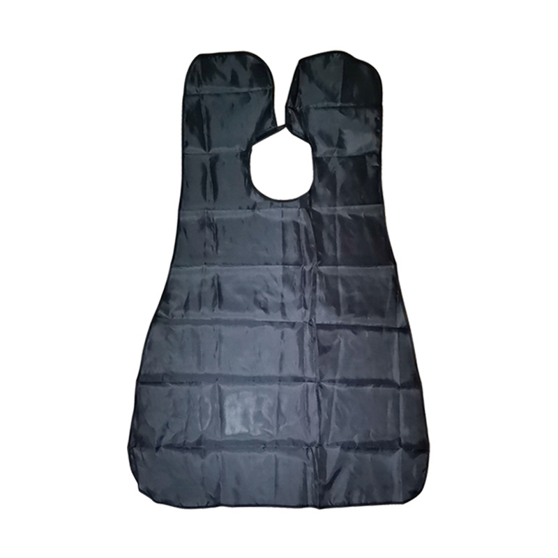 Wholesale polyester taffeta beard cloth shaving shawl shaving belt suction cup black and white hook and loop shaving cloth
