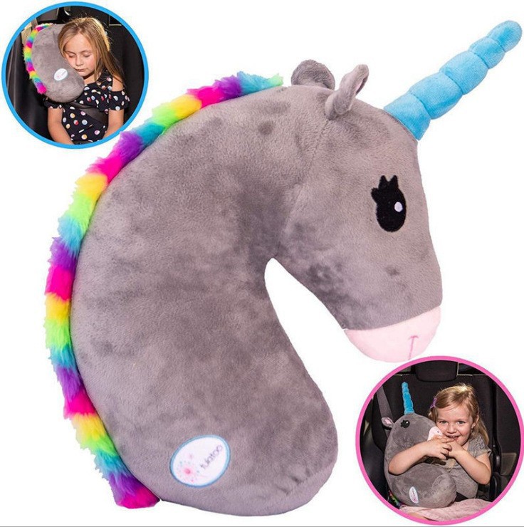 Pernă de dormit cu centură de siguranță auto pentru copii Unicorn_voghion.com