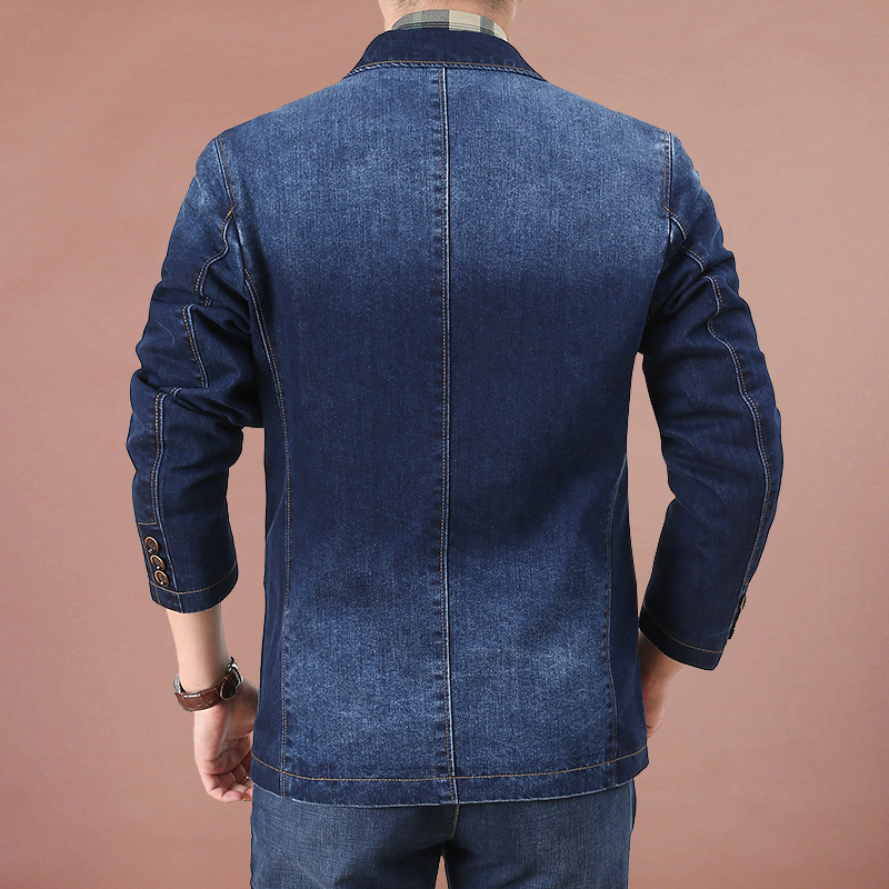 9833 Men's Large Size Loose Denim Suit 2020 Autumn New Fashion Business Casual Suit Men's Jacket