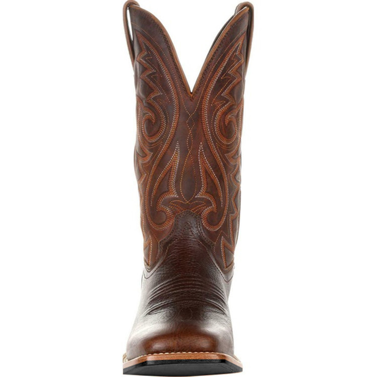 HPIOPL8802 Cross-border High-tube Embroidered Vintage Sleeve Men's and Women's Large Wide Head Western Cowboy Boots Large Size