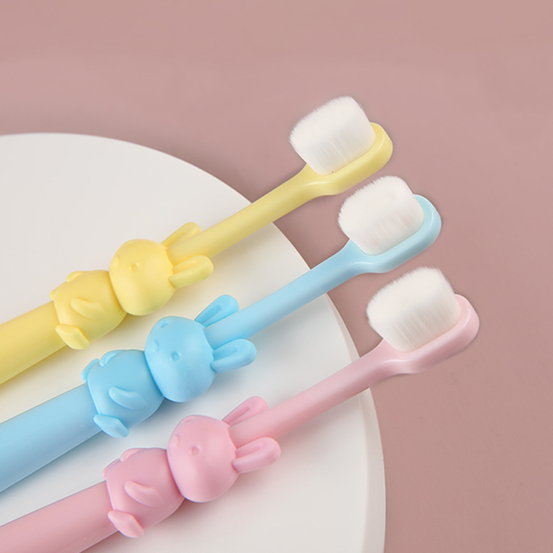 RAOYI cartoon bunny elephant children's ten thousand hair toothbrush single pack 2-10 years old baby treasure fine soft hair toothbrush
