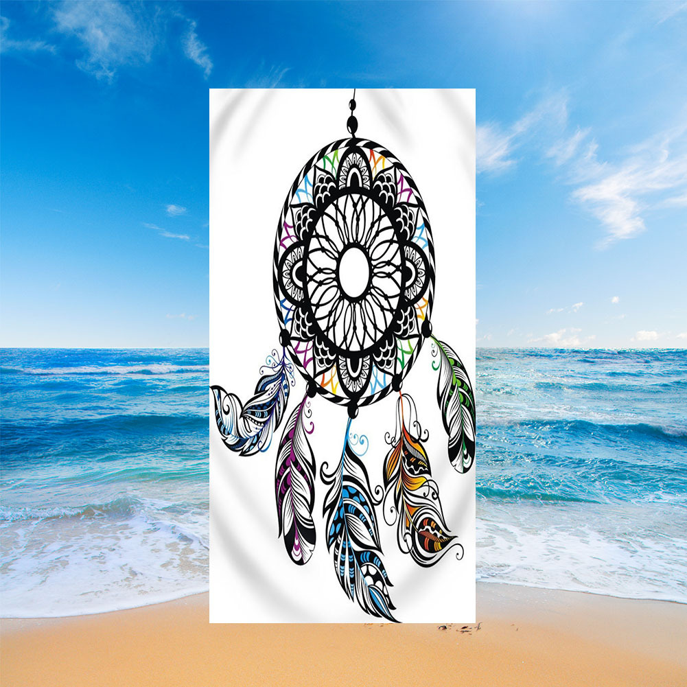 2 day hair embroidery European and American 3D digital printing dream catcher beach towel microfiber square tassel beach mat