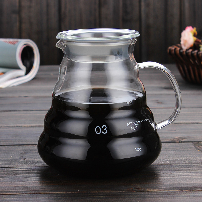 High borosilicate hot and cold resistant glass coffee pot cloud pot household set hand flush sharing pot logo large quantity discount